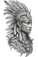 Mayan inspired warrior tattoo design idea