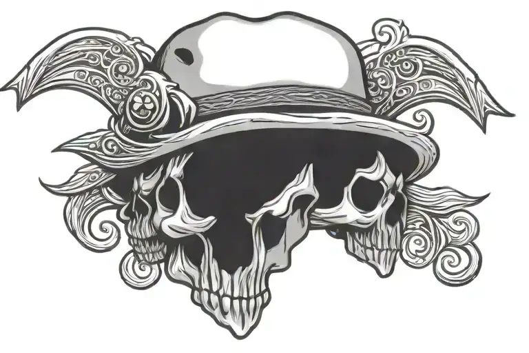 western skull tattoo design idea