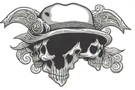 western skull tattoo design idea
