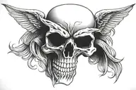 western skull tattoo design idea