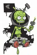 invader zim gir evil tattoo design idea