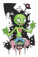 invader zim gir evil tattoo design idea
