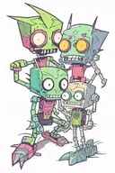invader zim and gir tattoo design idea