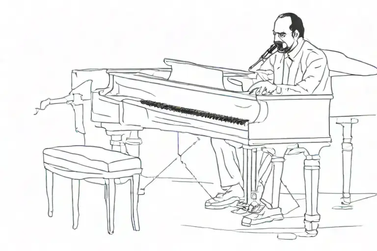 Billy Joel piano man tattoo design idea
