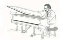Billy Joel piano man tattoo design idea