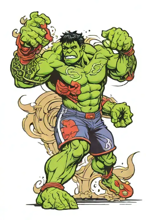 hulk wearing a 34 jersey tattoo design idea