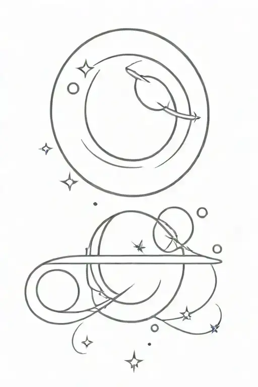 moon and Venus planet tattoo design idea