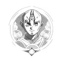 Aang avatar in avatar mode with air bender emblem tattoo design idea