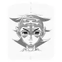 Aang avatar in avatar mode with air bender emblem tattoo design idea