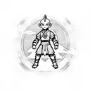 Aang avatar in avatar mode with air bender emblem tattoo design idea
