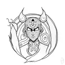 Combine elements of Aang avatar in avatar mode tattoo design idea