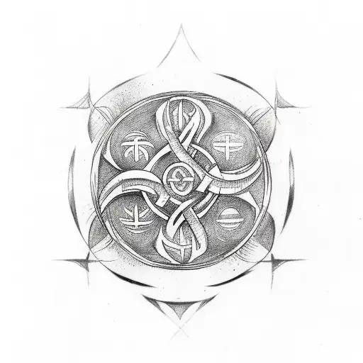 norse mythology vegvisir on a viking shield tattoo design idea