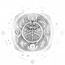 norse mythology vegvisir on a viking shield tattoo design idea