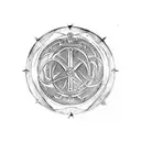 norse mythology vegvisir on a viking shield tattoo design idea