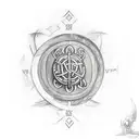norse mythology vegvisir on a viking shield tattoo design idea