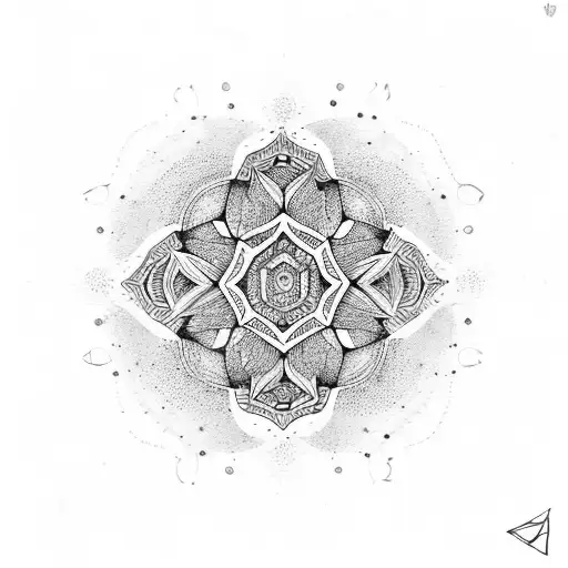 mandala with ornements and taurus tattoo design idea