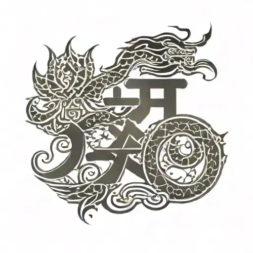 Asllani: Written in a bold, stylish font at the top 2. Kaizen (改善): In Japanese kanji, placed just below or beside "A tattoo design idea