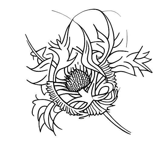A minimalist tattoo of a Scottish thistle symbolizing independence tattoo design idea