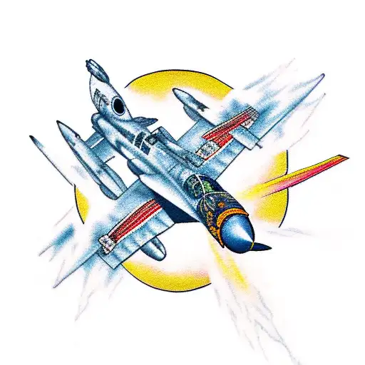 f-4 phantom jet tattoo design idea