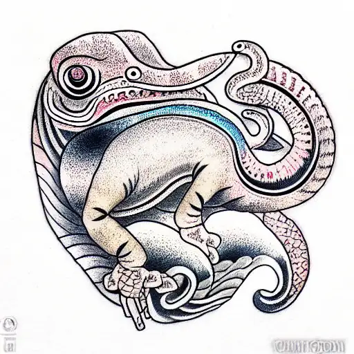chameleon tattoo design idea