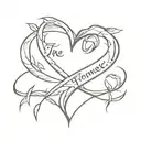 the inscription in my heart forever. about the father who is no longer here tattoo design idea