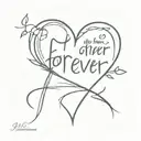 the inscription in my heart forever. about the father who is no longer here tattoo design idea