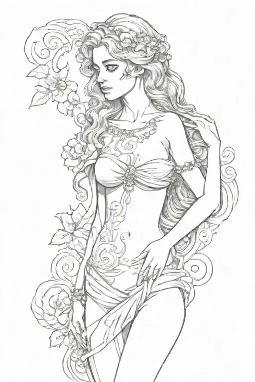 full body Aphrodite realistic sexy girl shoulder tattoo tattoo design idea