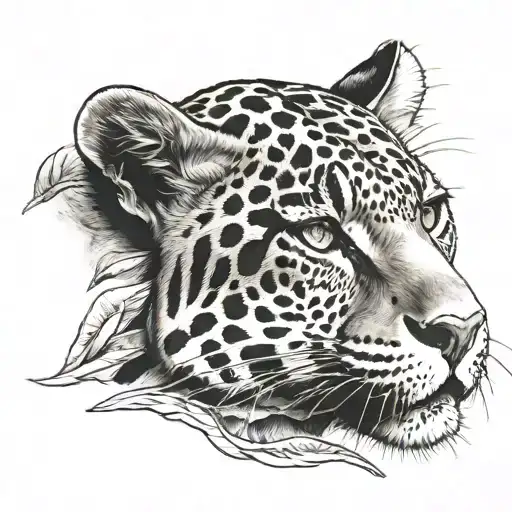jaguar face tattoo design idea
