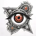 eye sharingan triangle tattoo design idea