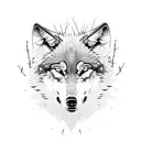 wolf in forest  tattoo design idea
