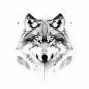 wolf in forest  tattoo design idea
