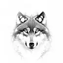 wolf in forest  tattoo design idea