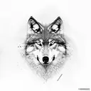 wolf in forest  tattoo design idea