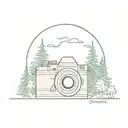 camera and forest scene tattoo design idea
