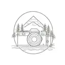 camera and forest scene tattoo design idea