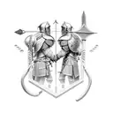 crusader and arash the archer tattoo design idea