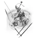 crusader and arash the archer tattoo design idea