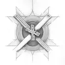 Christian Cross with word Free tattoo design idea