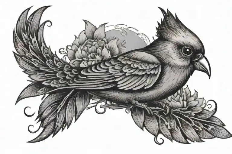 turul bird and sublime sun tattoo design idea