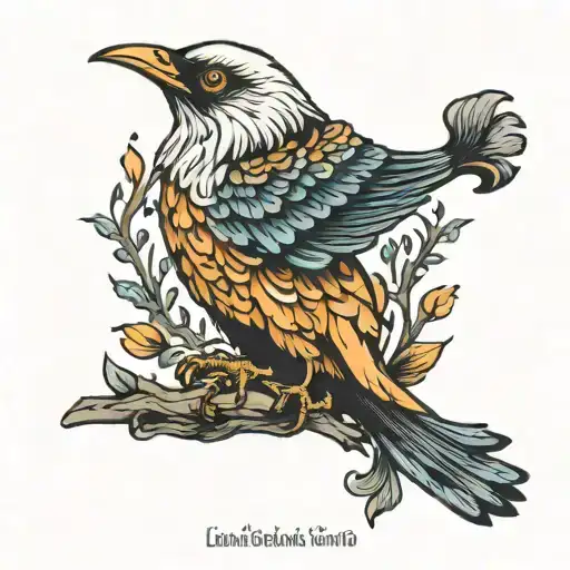 hungarian turul bird rising from ashes tattoo design idea