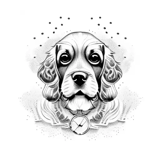 cocker spaniel tattoo design idea