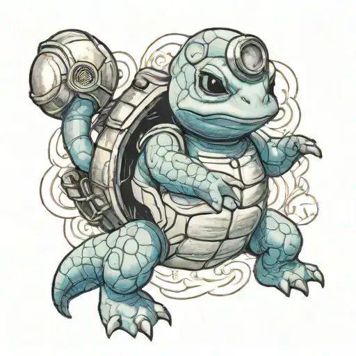 Firefighter Squirtle tattoo design idea
