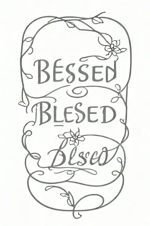 blessed written tattoo design idea