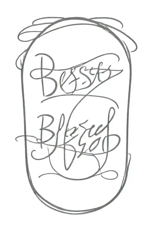 blessed written tattoo design idea