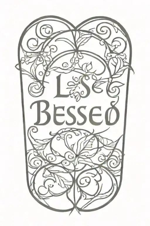 blessed written tattoo design idea