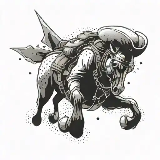 space cowboy tattoo design idea