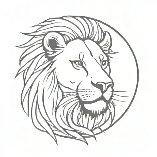 half lion half sun tattoo design idea
