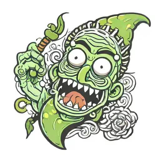 pickle rick tattoo design idea