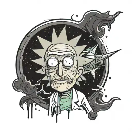 rick and morty abstract tattoo design idea