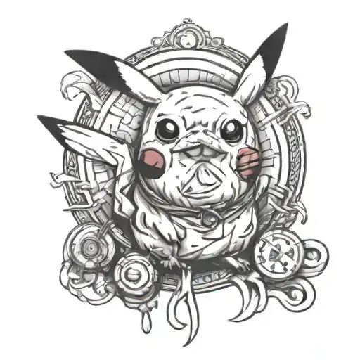 Pikachu Doctor  tattoo design idea